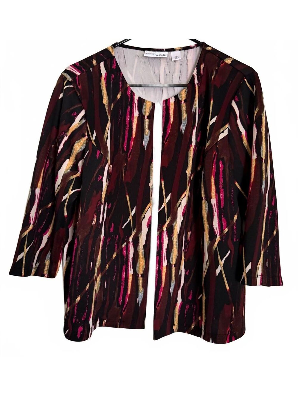 Attitudes by Renee Womens Cardigan Fall Size 1X Colorful Retro Glam City Chic